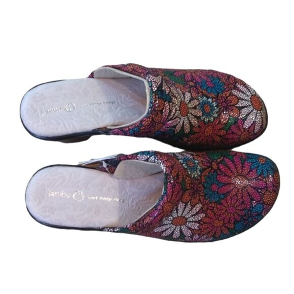NWT Jambu Dali Floral Pink Bloom Microban Size 11 Clogs Mules Slip On Shoes - Picture 10 of 16
